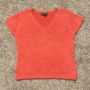 Finity Naturals Peach Orange Cropped Knit Top